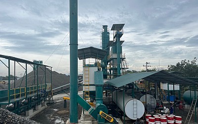 stationary asphalt plant installation
